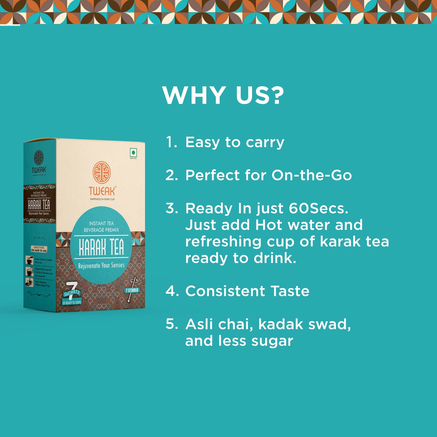 Karak Chai (Strong Karak Tea) – Tweak Karak Tea Sachet Pack (7 × 20 g)