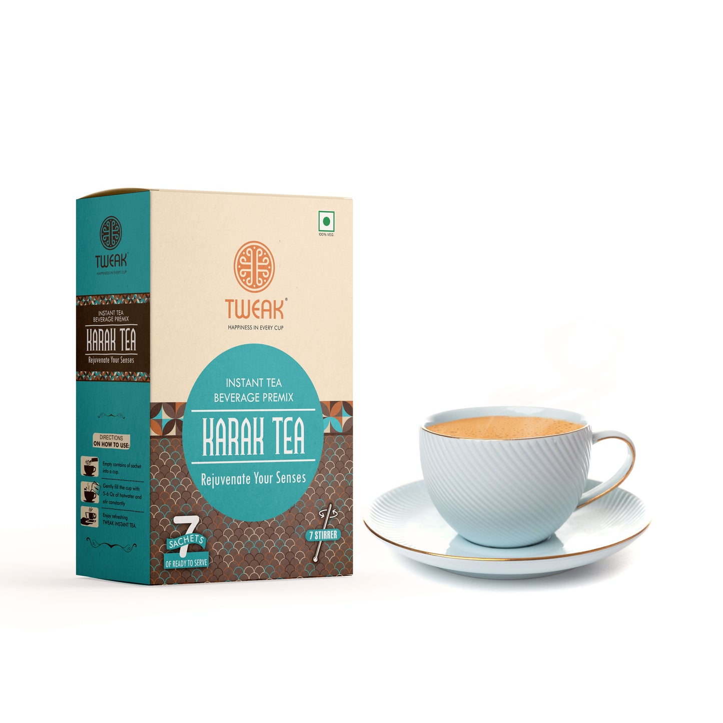 Karak Chai (Strong Karak Tea) – Tweak Karak Tea Sachet Pack (7 × 20 g)