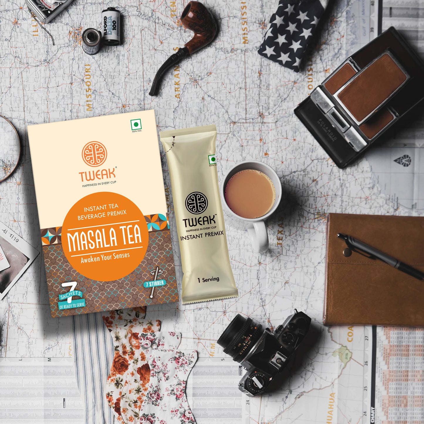Masala Chai (Instant Masala Tea) – Tweak Masala Tea Sachet Pack (7 × 20 g)