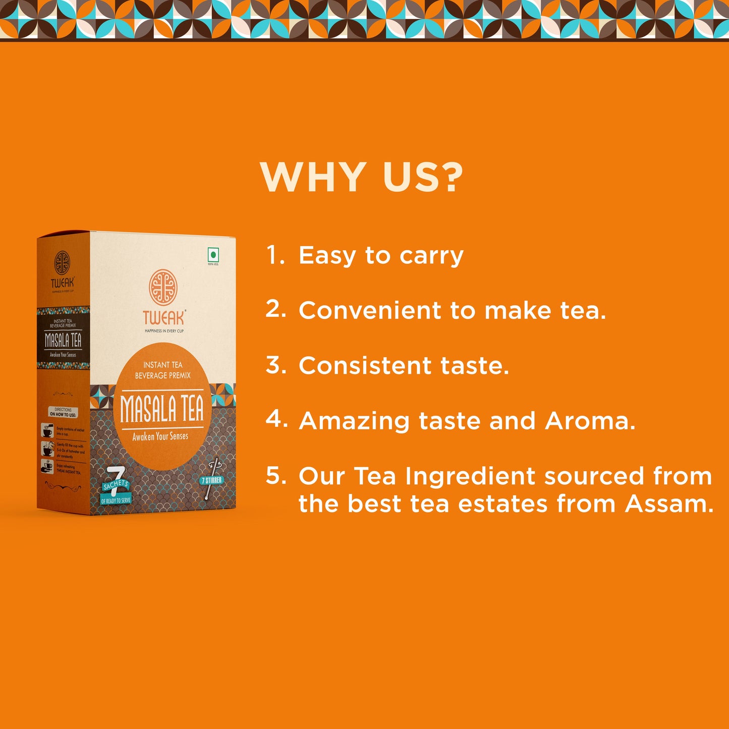 Masala Chai (Instant Masala Tea) – Tweak Masala Tea Sachet Pack (7 × 20 g)